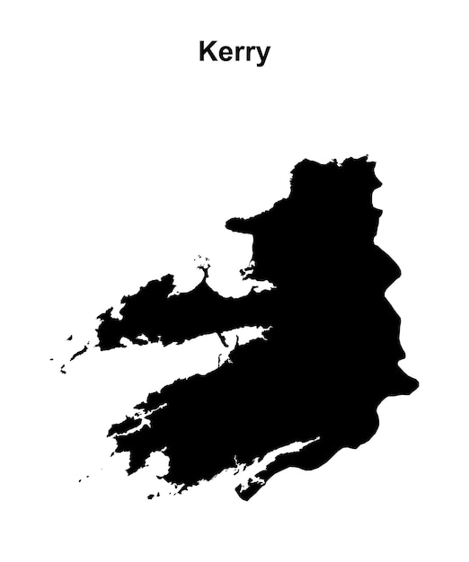Vector mapa en blanco del condado de kerry