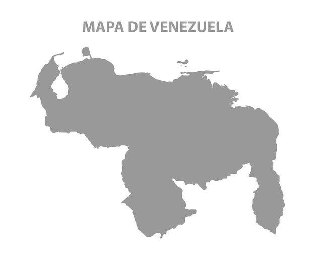 Vector mapa completo de venezuela vector gris