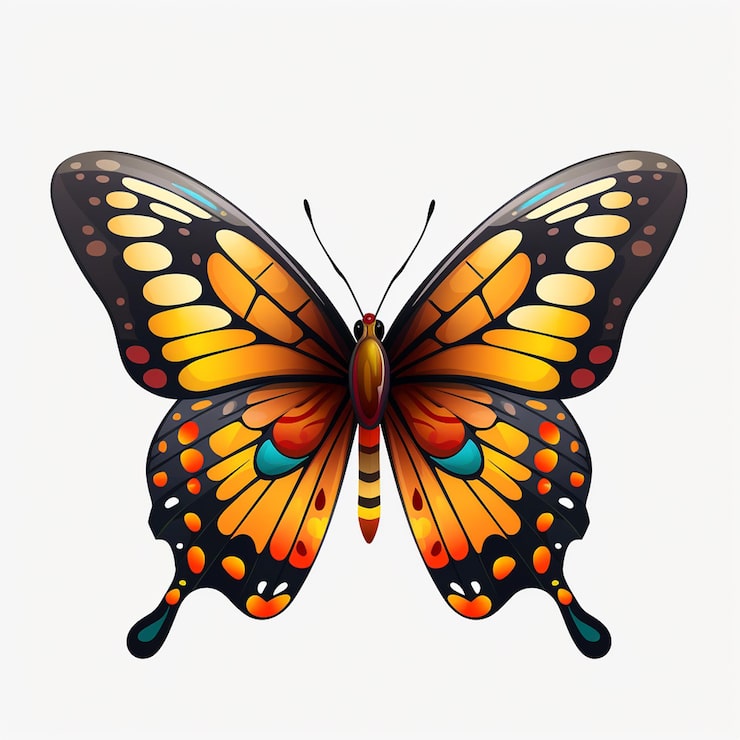 Vector una mariposa con la palabra mariposa en ella