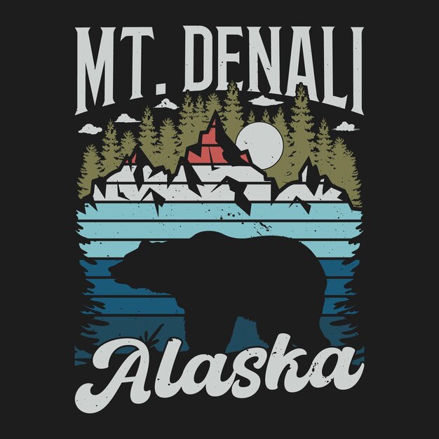 Vector el monte denali en alaska