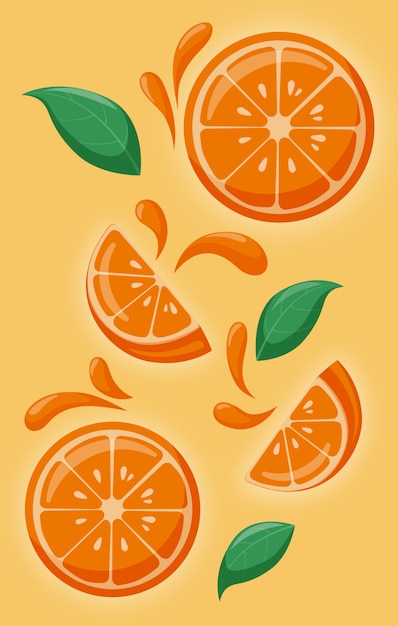 Vector naranjas suaves