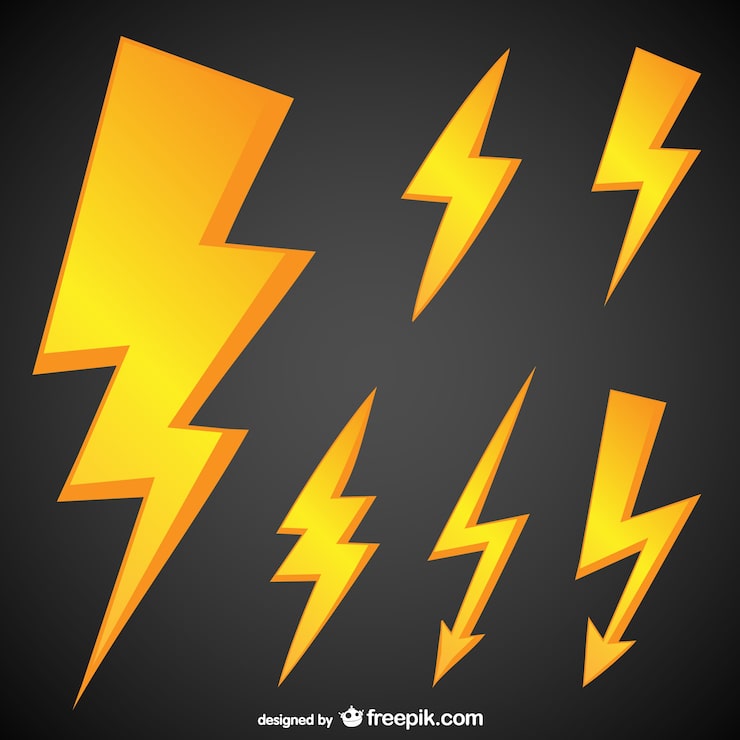 Vector pack rayos amarillos