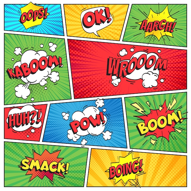 Vector página de cómics