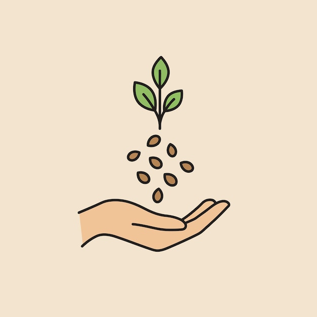Vector plantar semillas para el crecimiento