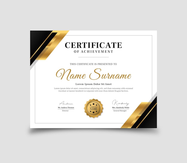 Vector plantilla de diseño de certificado