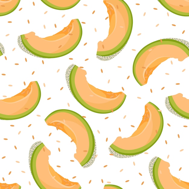 Vector rebanada de melón de patrones sin fisuras
