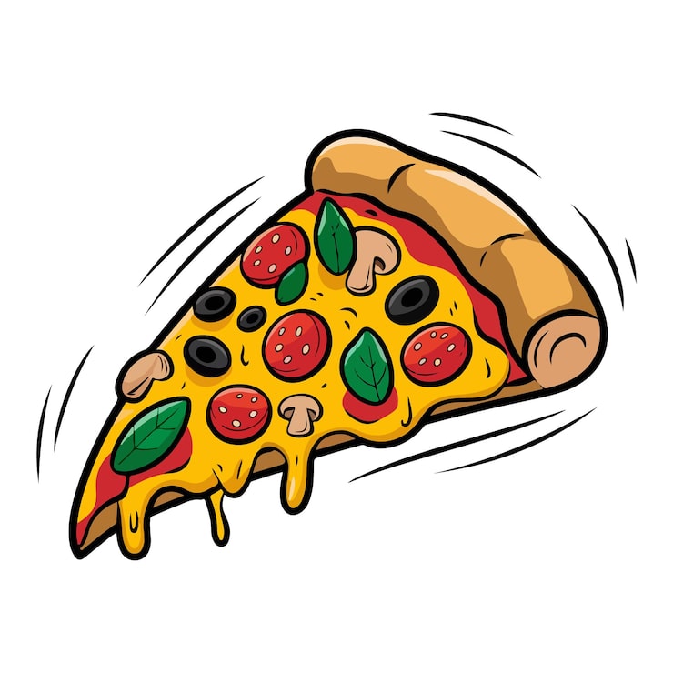 Vector una rebanada de pizza deliciosa