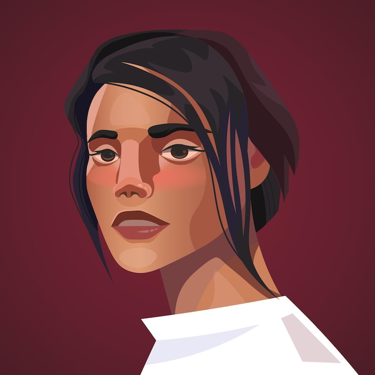 Vector retrato de una chica con un peinado agudo