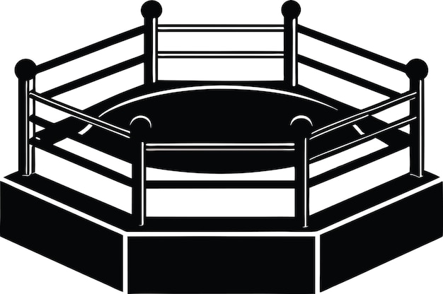 Vector silueta del ring de boxeo vector de la silueta del boxeo
