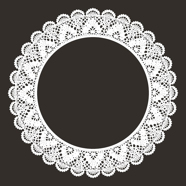 Vector tapete de encaje blanco aislado.
