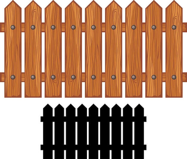 Vector valla de madera