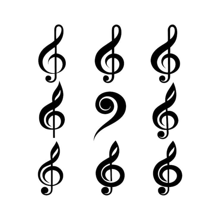Vector variaciones de la clave de treble