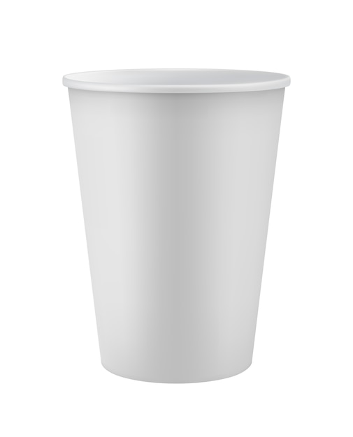 Vector vaso desechable blanco en blanco