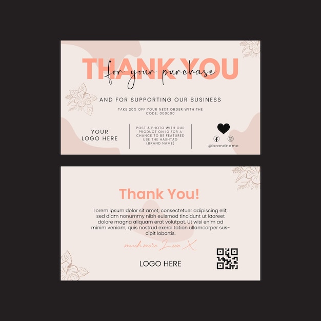 Vector vector de diseño de tarjeta de agradecimiento empresarial