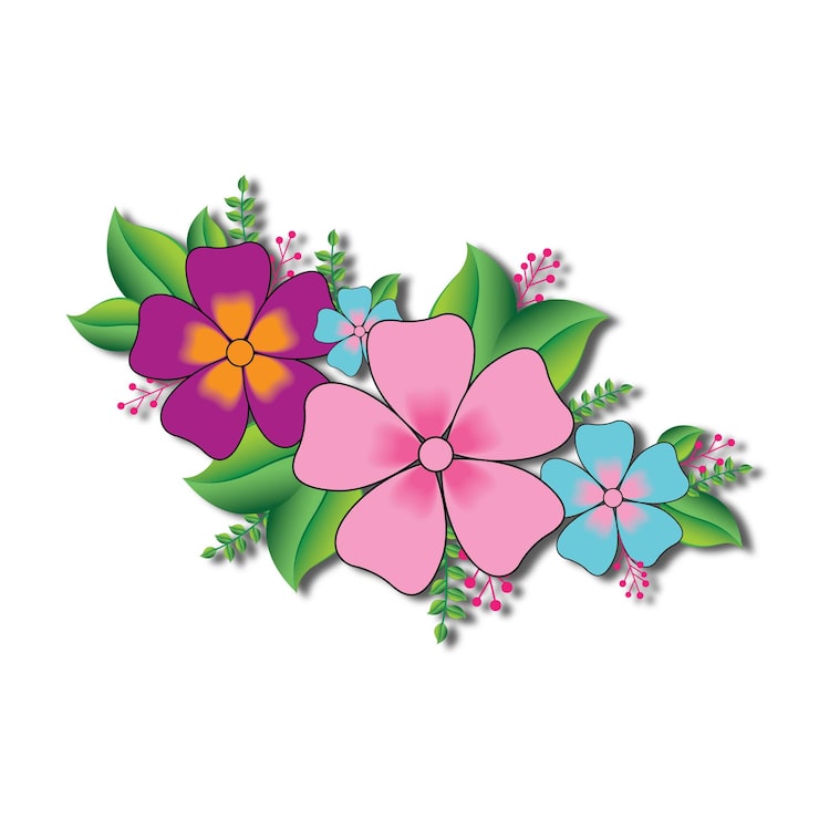 Vector vector flores realistas con hojas