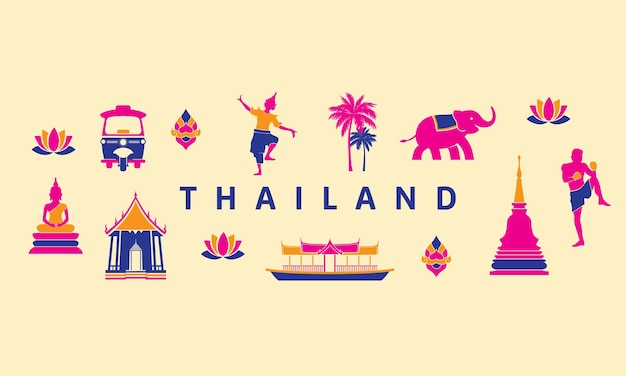 Vector vector de iconos de tailandia