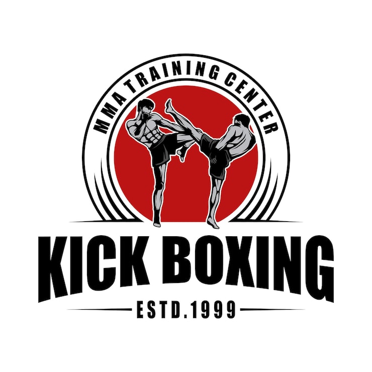 Vector vector de logotipo de kickboxing y artes marciales mixtas