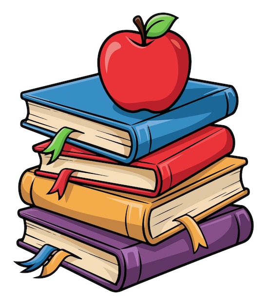 Vector vector de la pila de libros