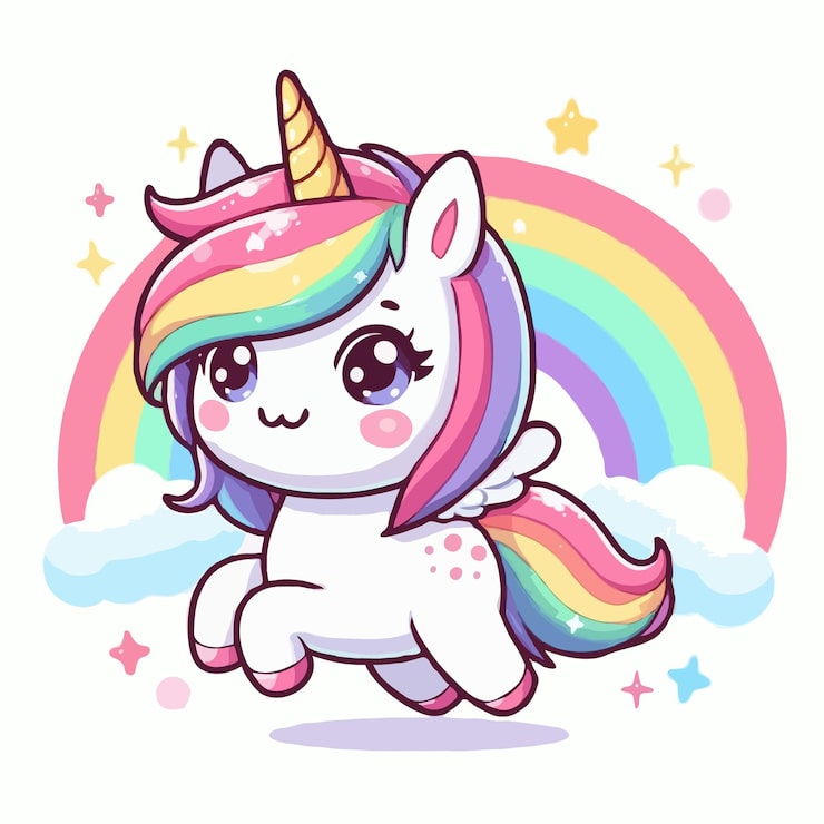 Vector vector de unicornio lindo sobre un fondo blanco