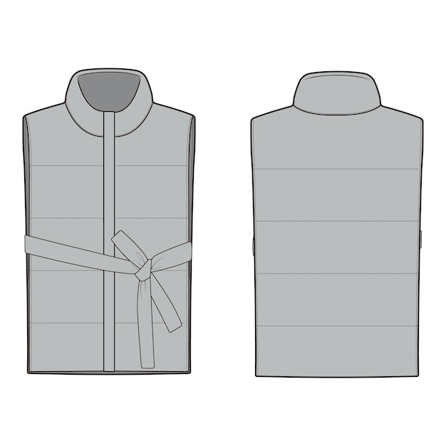 Vector veste de protección con dibujo técnico del cinturón