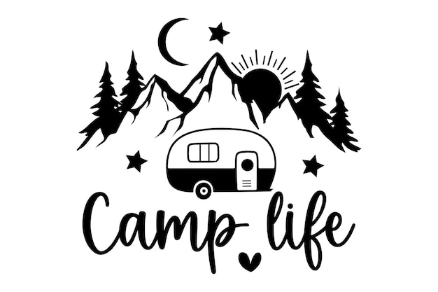 Vector la vida en el campamento