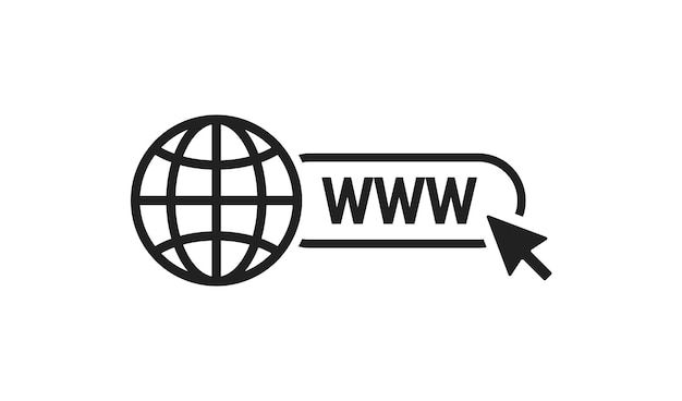 Vector www web icon globo y sitio de botón de flecha para el diseño de página vector
