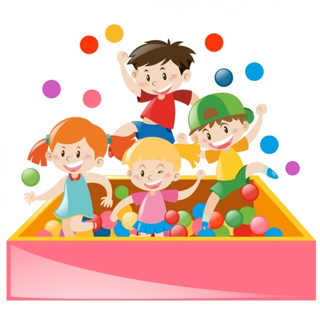 Vector Gratis anak-anak bermain bola