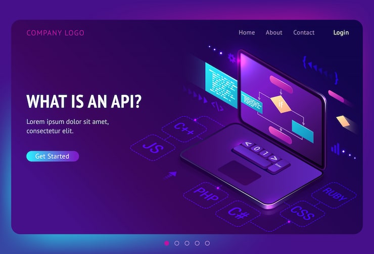 Vector Gratis antarmuka pemrograman aplikasi api isometrik