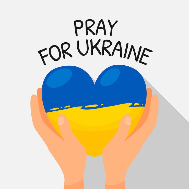 Vector Gratis desain datar gambar tangan berdoa untuk ukraina
