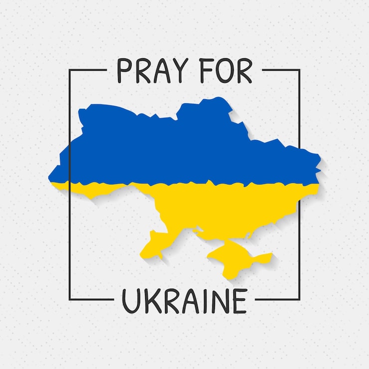 Vector Gratis desain datar gambar tangan berdoa untuk ukraina