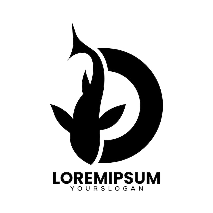 Vector Gratis desain logo ikan huruf d