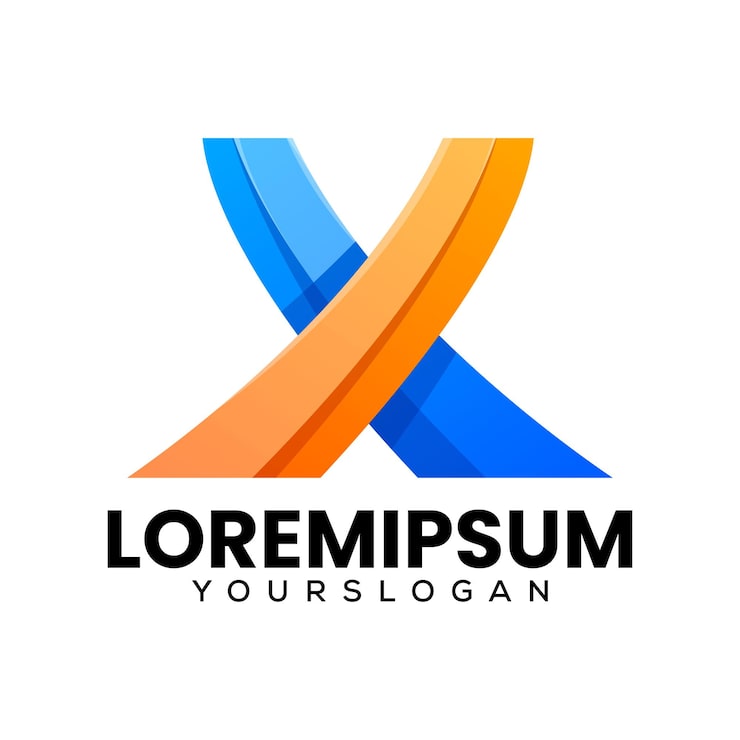 Vector Gratis desain logo ikon berwarna-warni huruf x