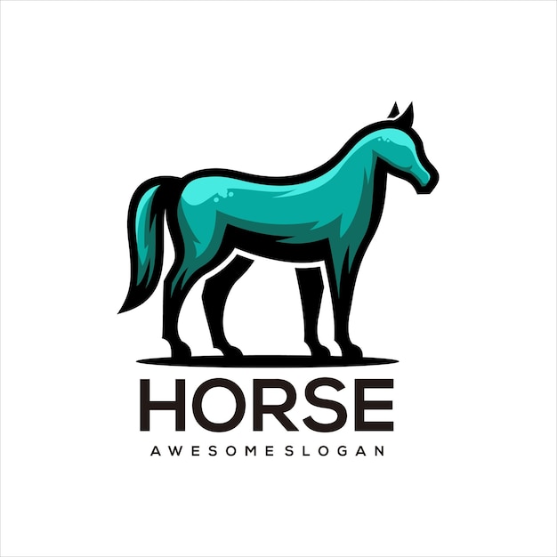 Vector Gratis desain logo ilustrasi kuda