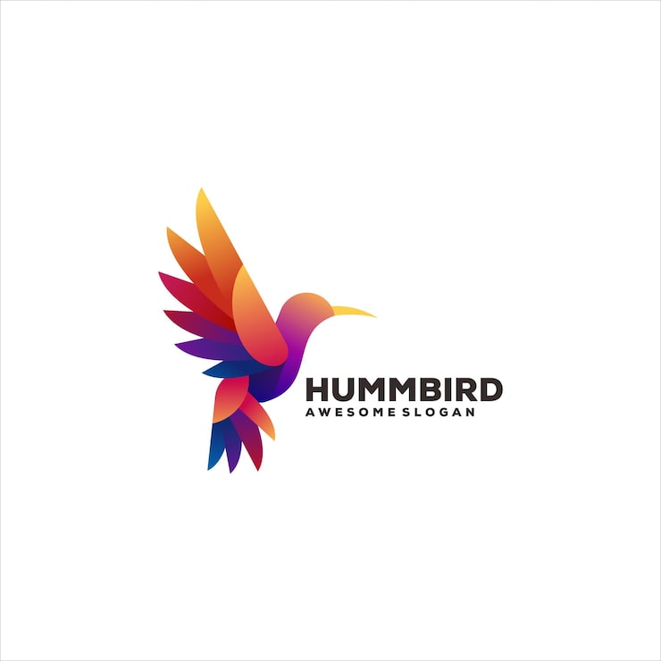 Vector Gratis desain logo ilustrasi maskot gradien burung