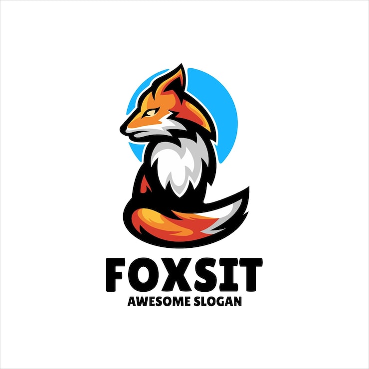 Vector Gratis desain logo ilustrasi maskot rubah