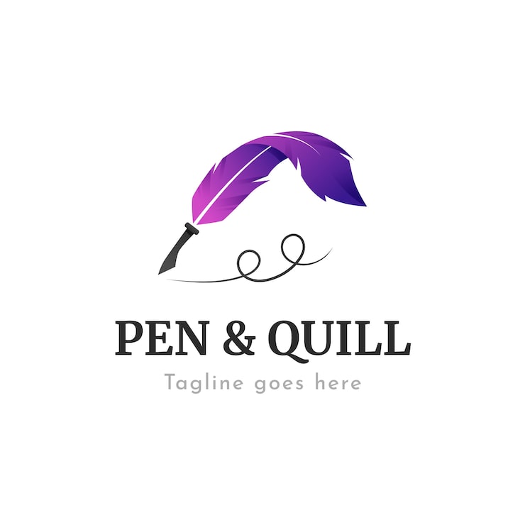 Vector Gratis desain logo pena bulu