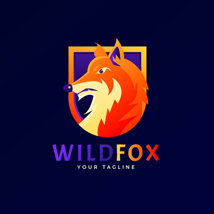 Vector Gratis desain logo rubah gradien