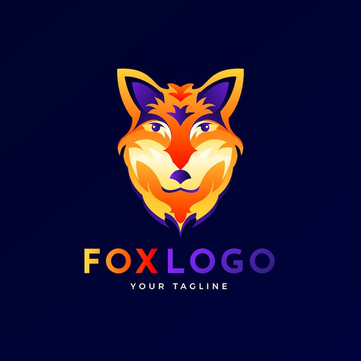 Vector Gratis desain logo rubah gradien