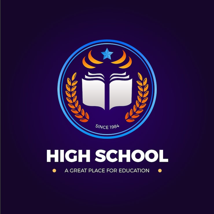 Vector Gratis desain logo sekolah menengah atas gradien