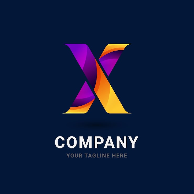 Vector Gratis desain templat logo gradien x