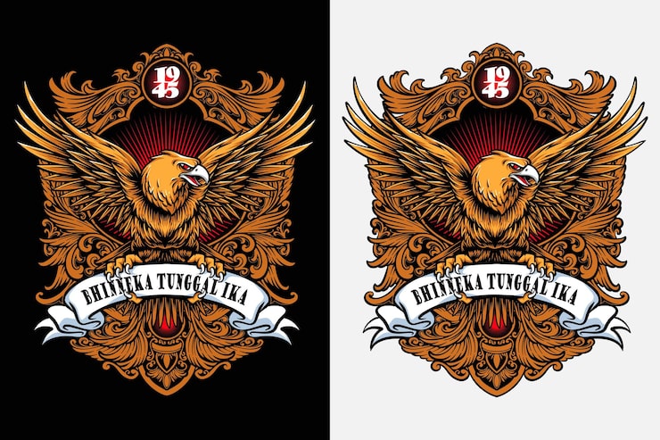 Vector Gratis desain tshirt elang memegang spanduk