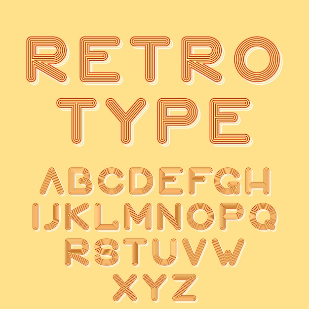 Vector Gratis gaya huruf retro