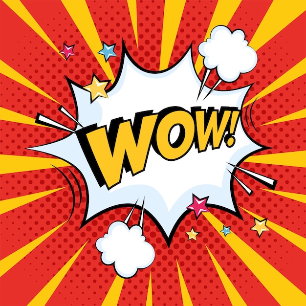 Vector Gratis gaya pop art wow