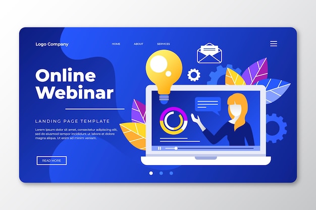 Vector Gratis halaman arahan webinar online