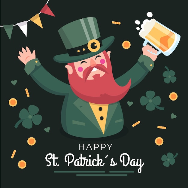 Vector Gratis hari st. patrick yang digambar tangan