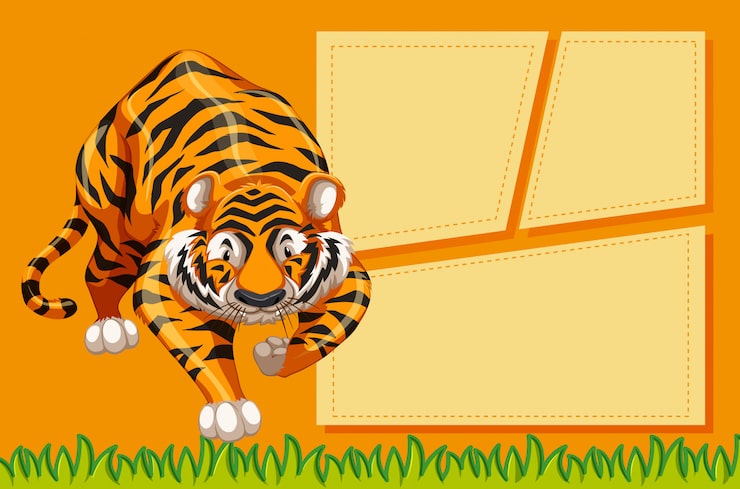 Vector Gratis harimau dengan bingkai