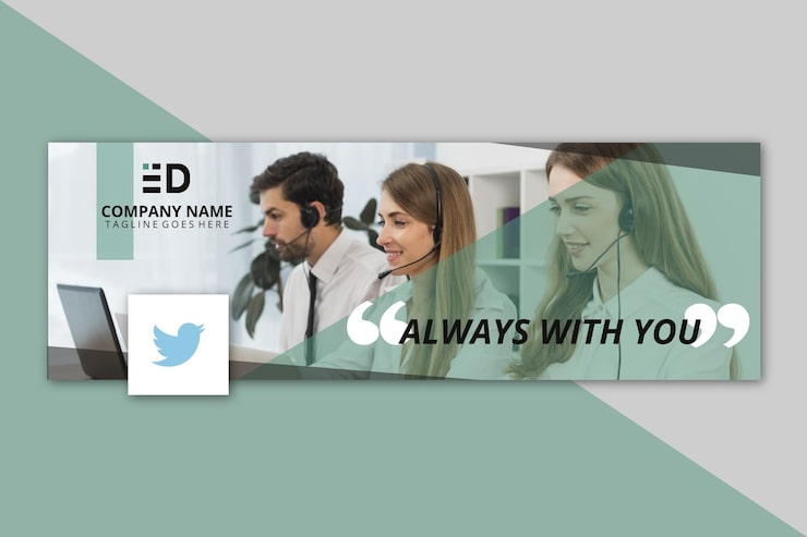 Vector Gratis header twitter bisnis