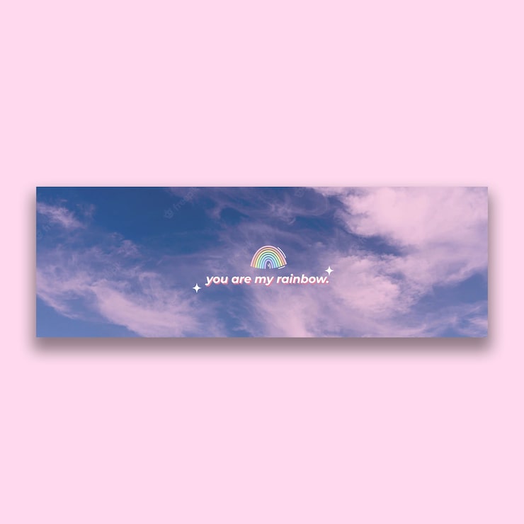 Vector Gratis header twitter pelangi estetik