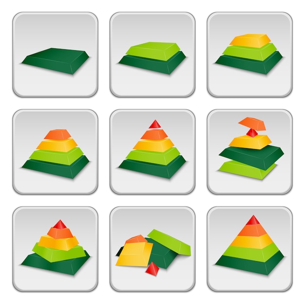 Vector Gratis ikon indikator status piramida