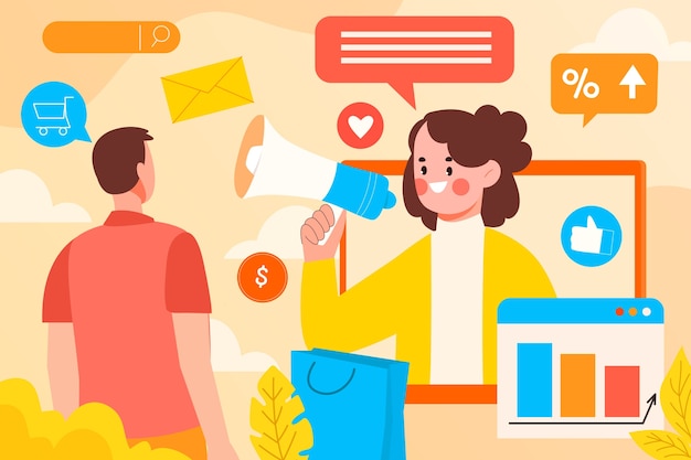Vector Gratis ilustrasi datar untuk dia do vendedor